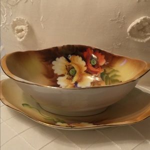 Antique Noritake Gravy Bowl and Saucer